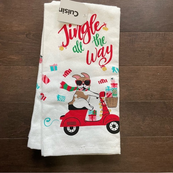 Cuisinart Jingle All The Way Christmas Tea Towel 2 Pack NWT - Picture 1 of 4